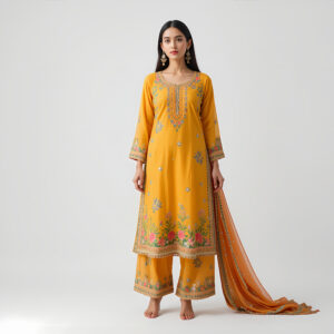 Golden Elegance Ethnic Suit Set